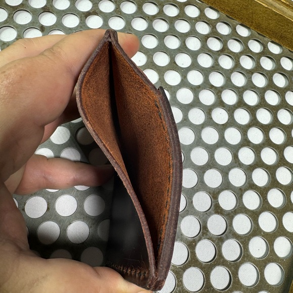 Leather card holder wallet Burgundy ultra slim leather card holder wallet - Picture 6 of 6